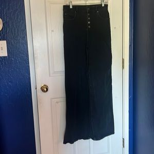 Wide leg, high rise black jeans